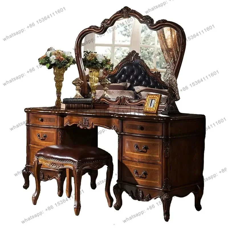 Silla de Maquillaje Estilo Hollywood Nórdico 12, con Espejo, Almacenamiento de Madera, Organizador, Cómodas de Lujo, Muebles para Dormitorio, Asiento para Maquillaje, Penteadeira, Muebles para el Hogar