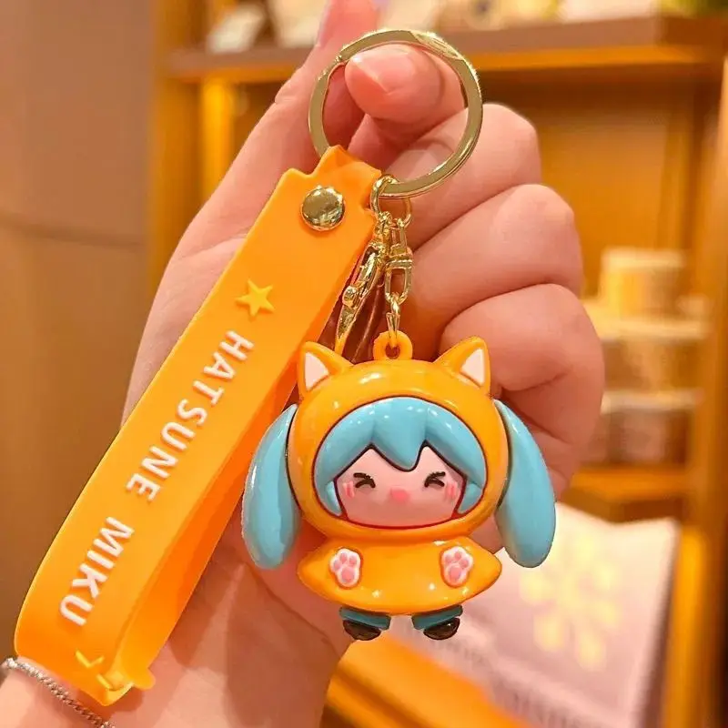 Hatsune Miku Keychain High Color Value Secondary Q Version Doll Doll Statue Model Creative Car School Bag Pendant Decoration view 6