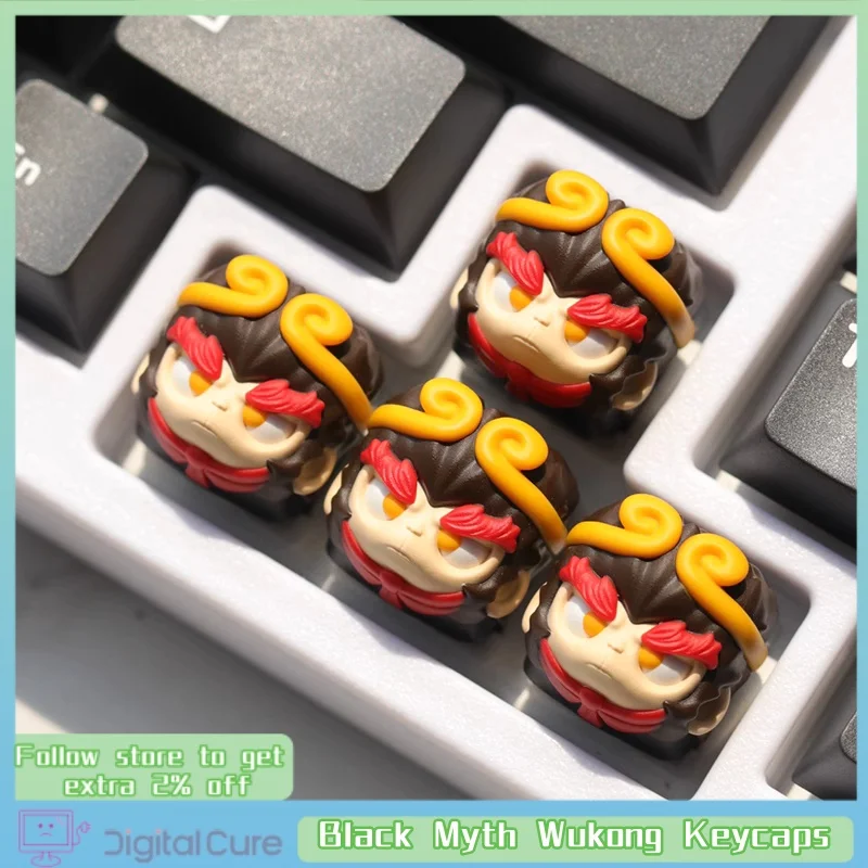 

Black Myth Wukong Personalized Keycaps 1pcs Creative 3d Resin Keycaps Handmade Gift Esc Mechanical Keyboard Game Theme Key Cap