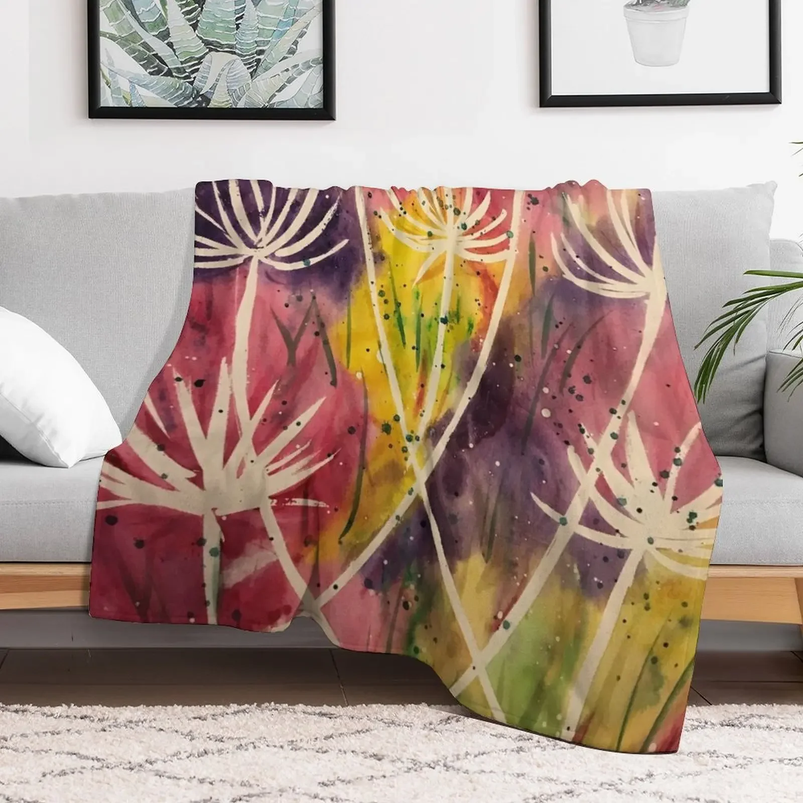 Dried Allium, onion plant Throw Blanket Stylish Couch Blanket for Home Living Room