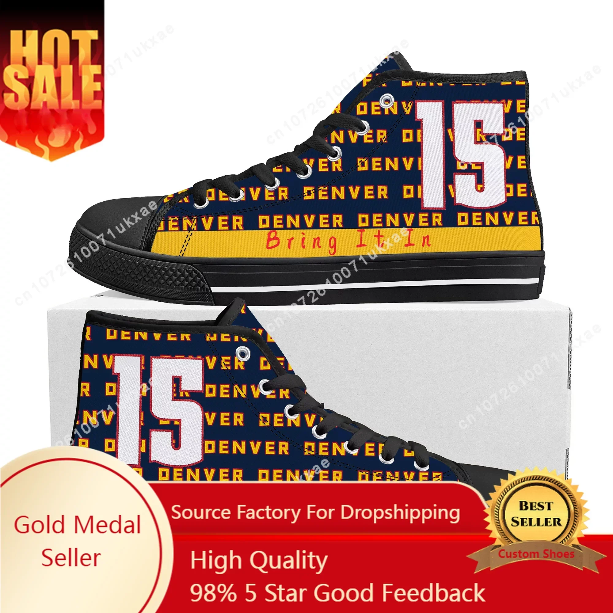 

Denver Number 15 27 1 Bring It In High Top Sneakers Mens Womens Teenager Canvas Sneaker Casual Custom Made Shoes Customize Shoe