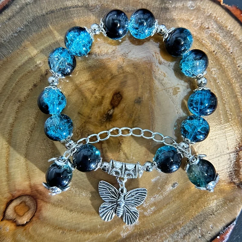Luxus Galaxy Planet Armband Für Frauen Popcorn Kristall Opal Perlen Schmetterling Feder Anhänger Armband Harajuku Schmuck Geschenke – Detail 8