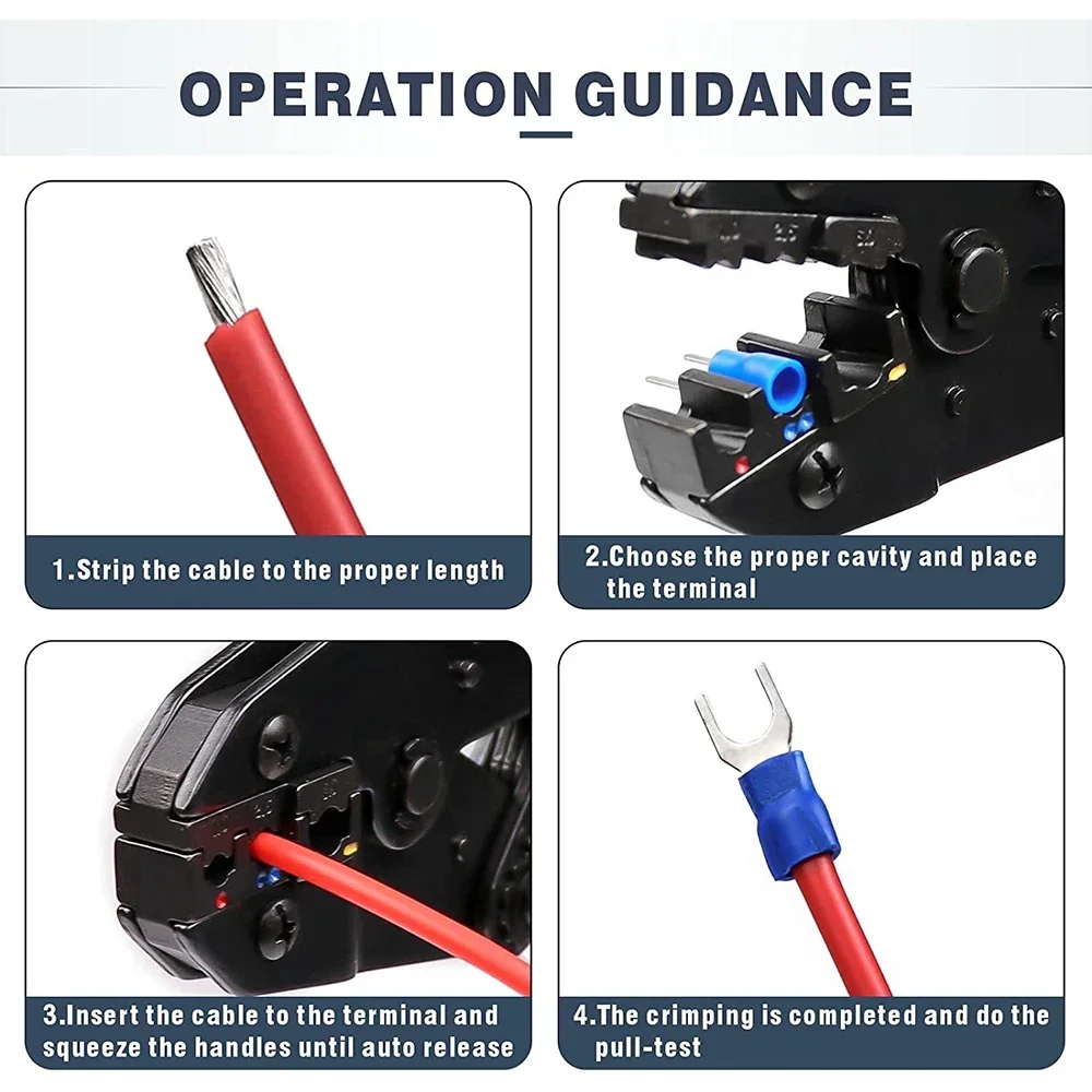 HS-30J Professionelle Isolierte Kabelendverbindungszange mit Ratschenmechanismus, Kabelcrimpzange, Crimpzange 20-10AWG (0,5-6mm²) – Detail 5