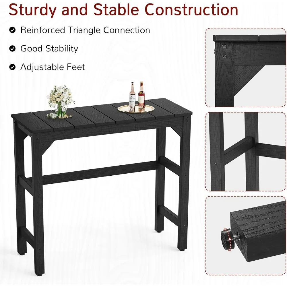 Bar Stools Set of 2, All-Weather Outdoor Barstools, 400 lbs Weight Support, Easy to Clean and Care, for Bar, Kitchen Counter