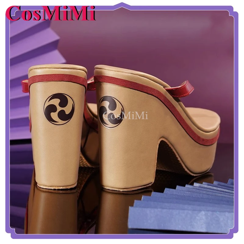 CosMiMi Spiel Genshin Impact Raiden Shogun Schuhe Cosplay Mode Universal Clogs Karneval Party Rollenspiel Zubehör 37-40 Größe