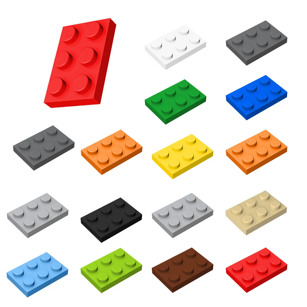 50 szt. Klocki DIY MOC Cienkie Figurki Klocki 2x3 Punktki 12 Kolorów Edukacyjne Kompatybilne z 3021 Zabawki dla Dzieci Prezent na Boże Narodzenie
