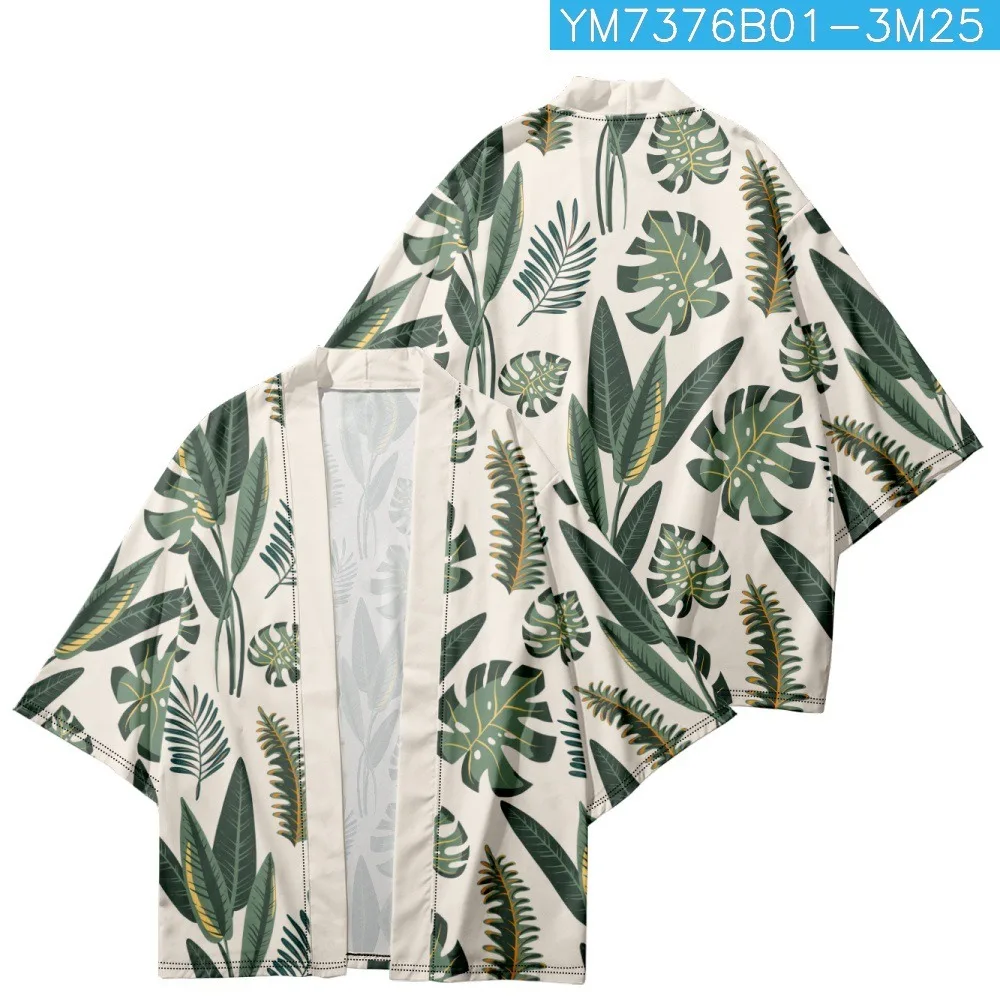 Summer Samurai Kimono Cosplay Japanese Fashion Print Haori Streetwear Men Kimono Yukata Beach Cardigan Stylish Elegant Robe