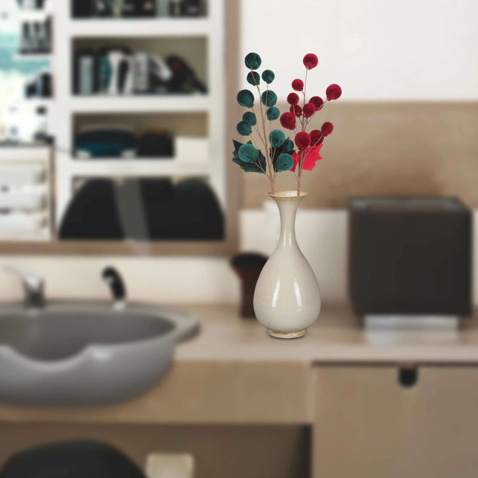 

2pcs Christmas Decoration picks Faux Berry Stems Artificial Tree Branches For Vase Filler Garland Wreath Supplies Holiday