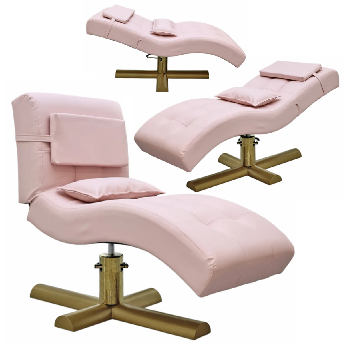 Hydraulic Adjustable Stainless Steel Base Luxury Design Foldable Spa Salon Beauty Bed Massage Table