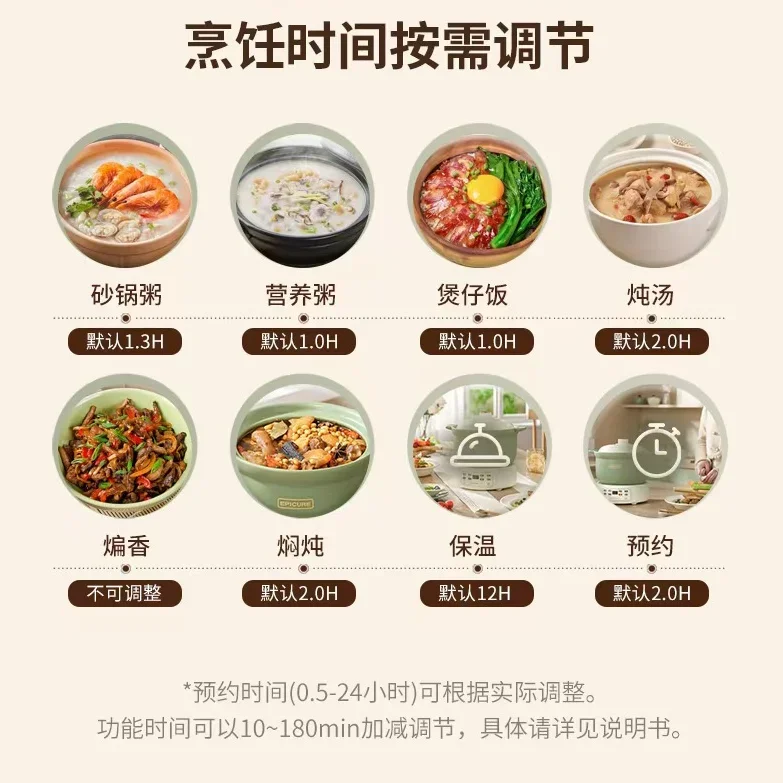 Uncoated ceramic electric stew pot Multifunctional Household rice cooker Health pot Porridge pot Automatic porridge cooking