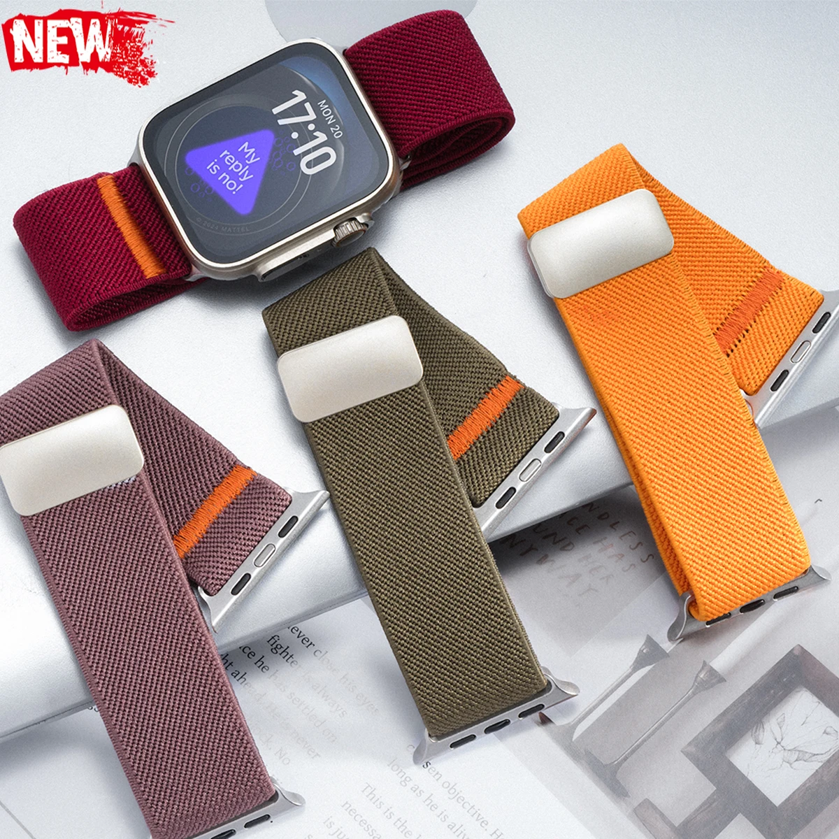Geflochtenes Nylonarmband für Apple Watch Ultra 49 mm 40 42 44 45 41 mm Magnetschnalle Sportarmband für iWatch 10 9 8 7 6 5 SE Armband