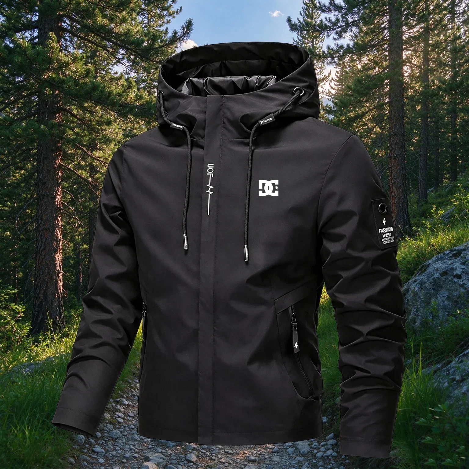 High Quality New Men's Thin Hooded Hiking Windproof Jacket, Sturdy, Breathable, Wear-resistant Outdoor Daily Casual Jacket