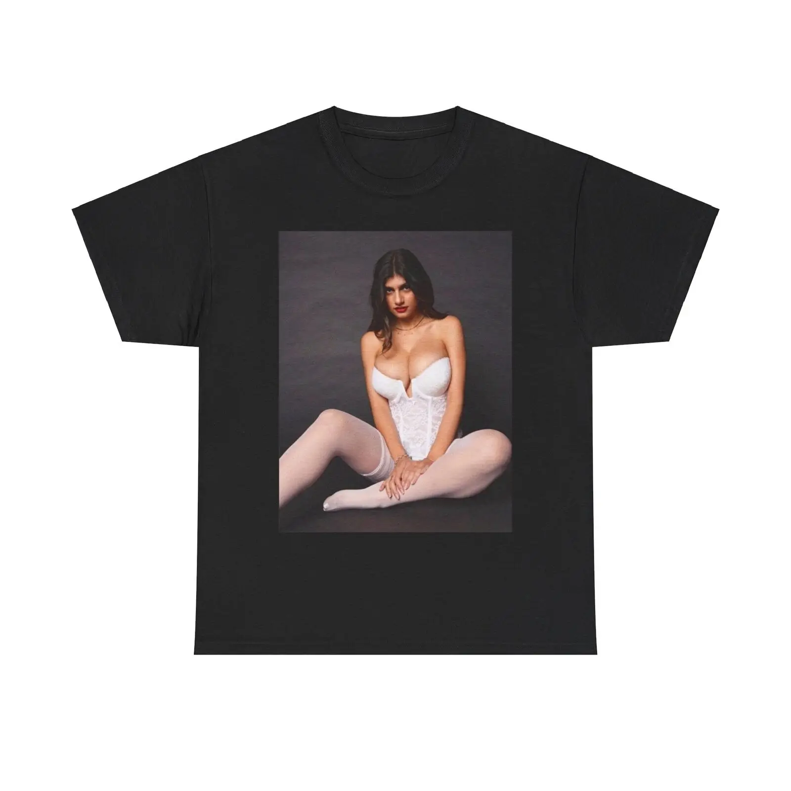 Mia Khalifa T Shirt Funny Onlyfans Model Joke Heavy Cotton