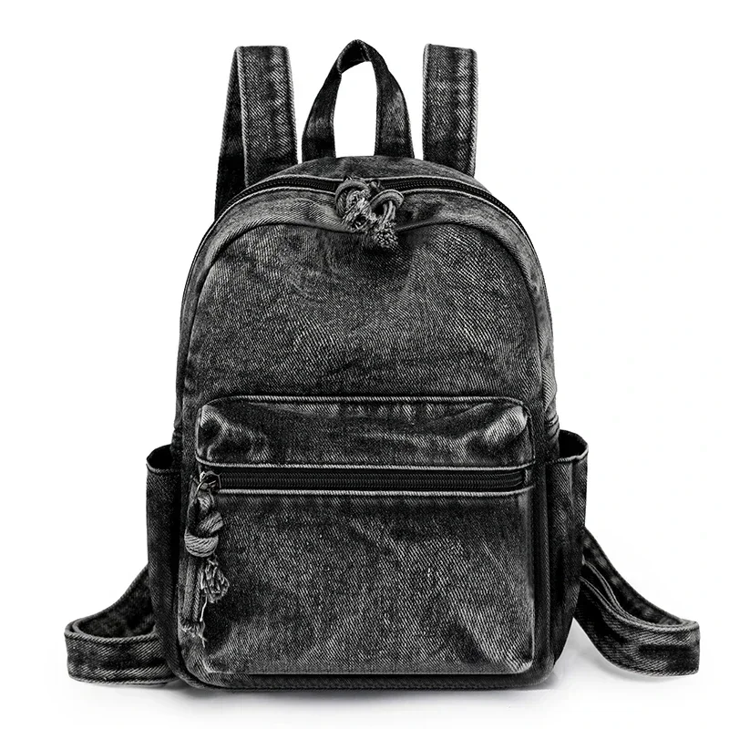 Denim Zipper Sewing Thread 2024 New High Quality Fashion Backpack Softback Youth Casual Versatile Large Capacity Bags