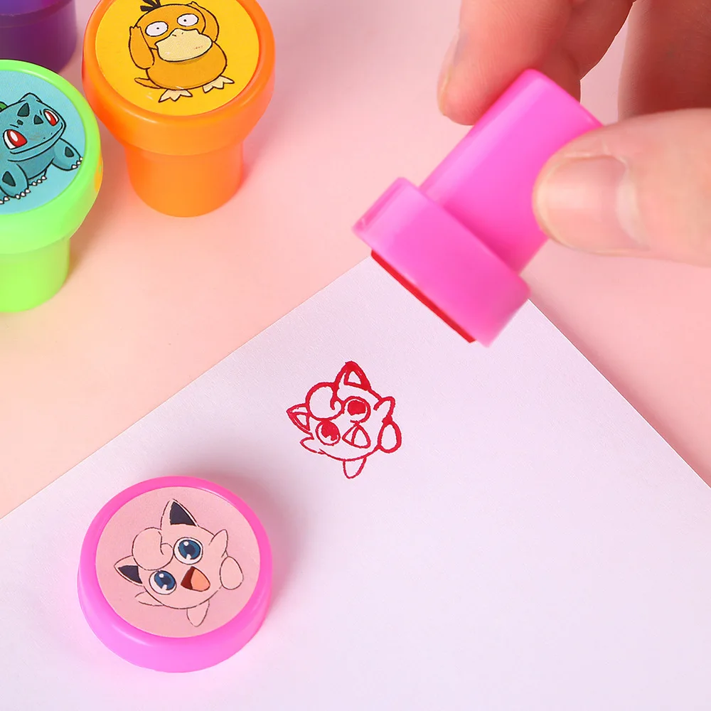 12 Stück/Set Pokemon Anime Farbige Mini-Siegel Pikachu Gengar Snorlax Cartoon Niedliche Plastikspielzeug-Accessoires Dekoration Kindergeburtstagsgeschenk – Detail 6