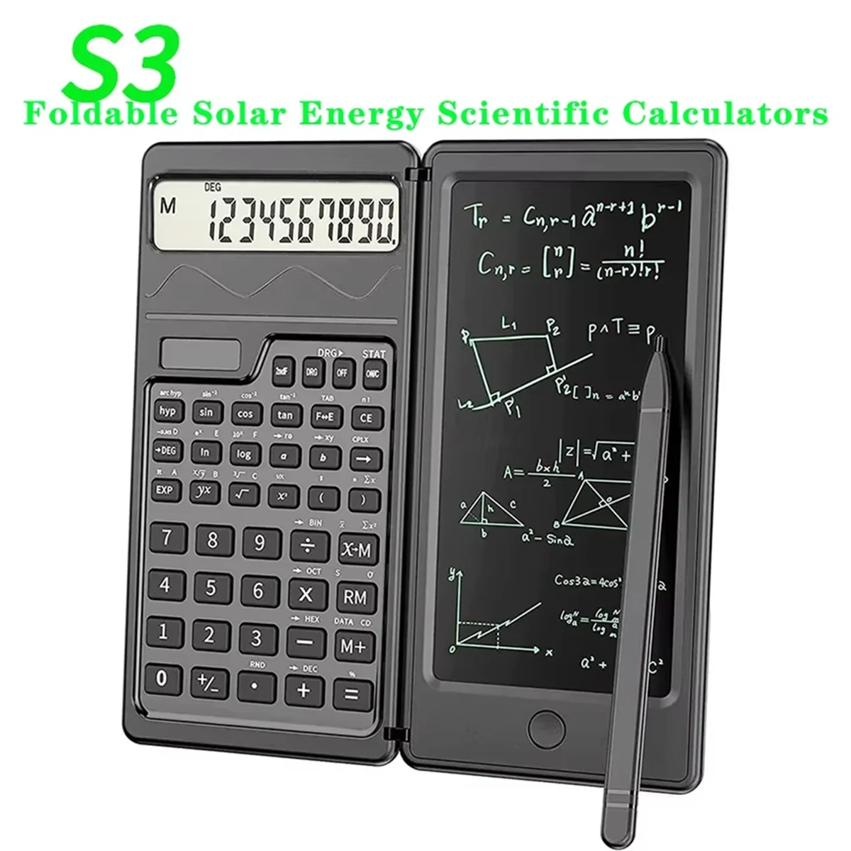 ABLG Solar Scientific Calculator with LCD Notepad Functions Professional Portable Foldable Calculator for Students