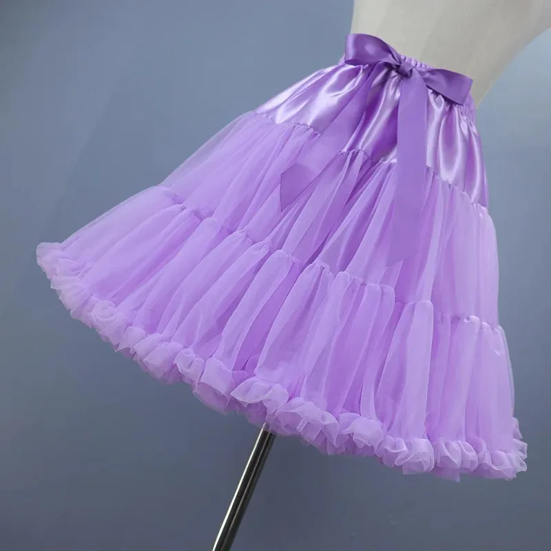 

Women's Purple Ballgown Petticoats Skirt Adult Puffy Tutu Layered Ballet Tulle Pettiskirts Dress Costume Underskirt