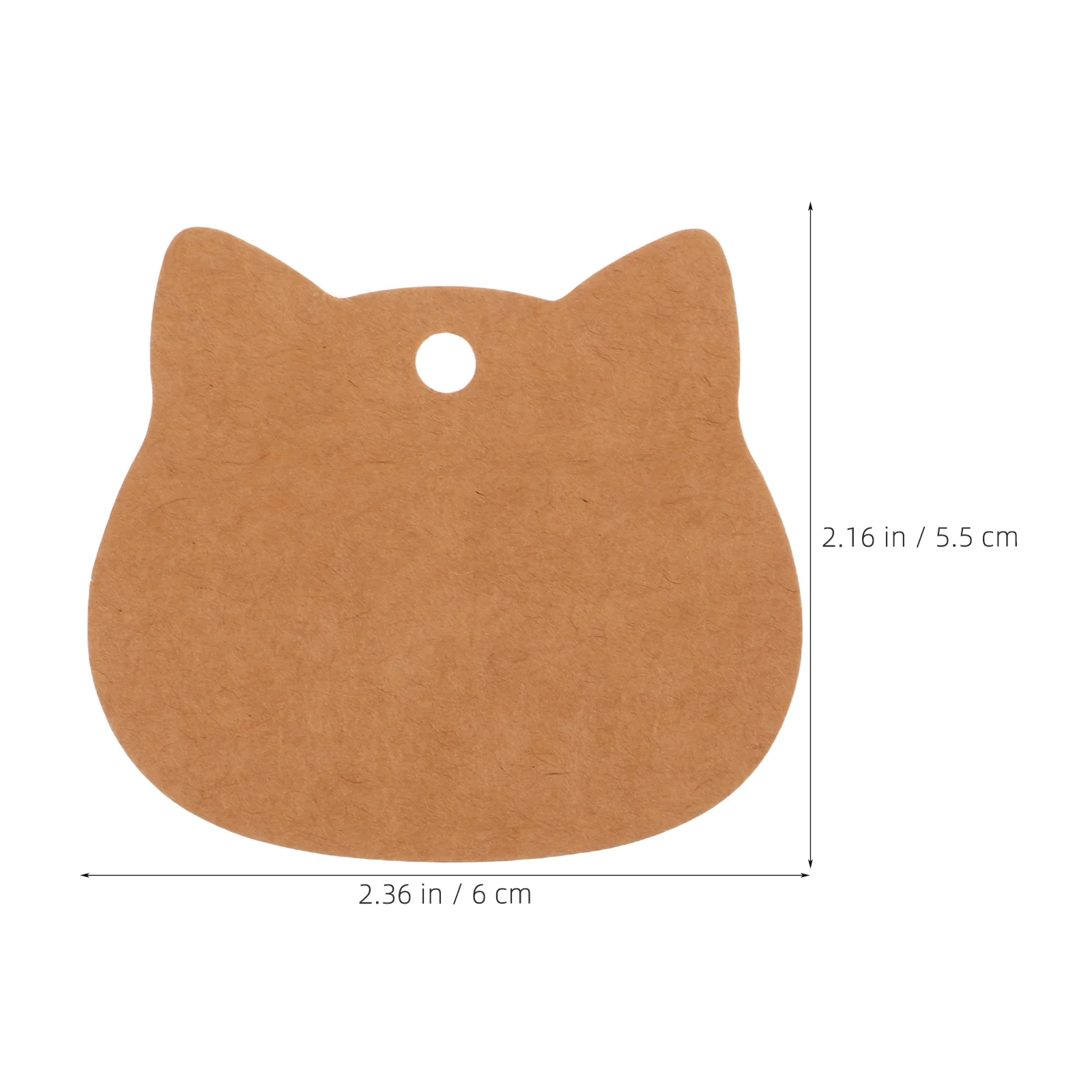 200 個猫の形のクラフト紙タグブラウンミニハングラベル Diy 工芸品結婚式パーティーホリデープレゼント包装装飾
