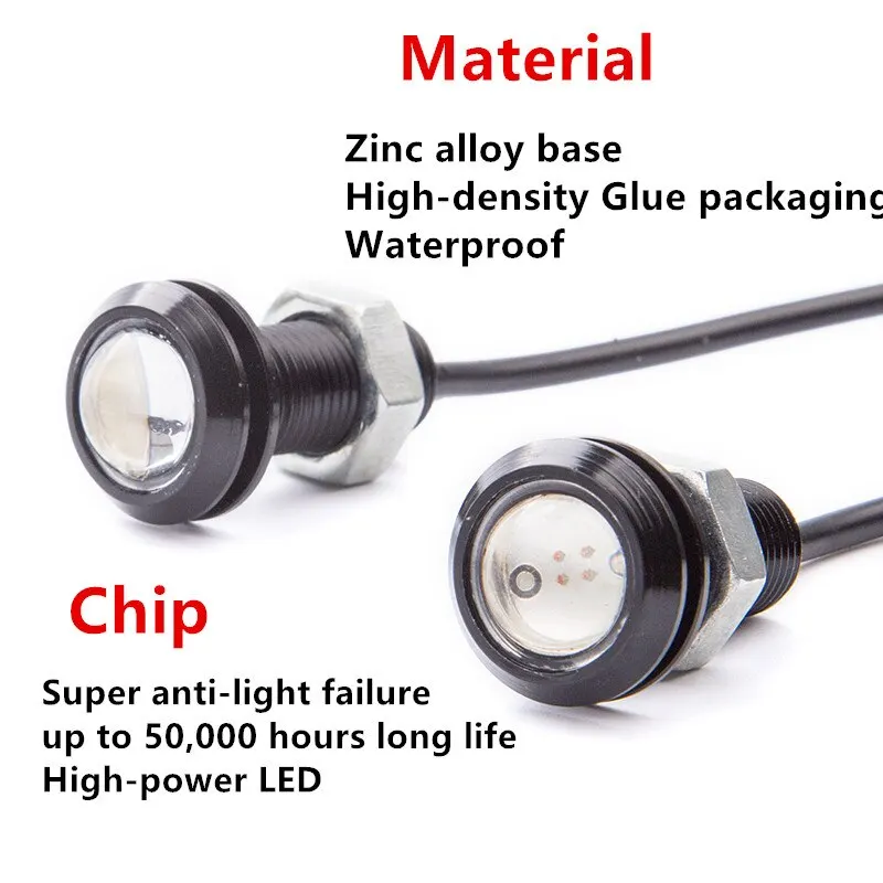 6PCS Eagle Eye 18MM Motorcycle LED Bulbs Car Light Daytime Running Lights DRL For Motorcycle Auto Parking Singal Lamps 12V image 3