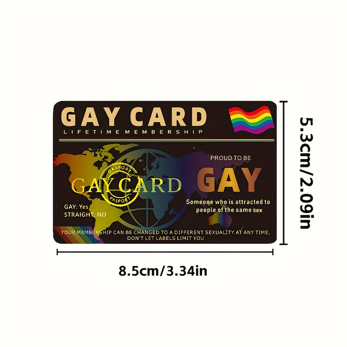 1 قطعة بطاقة عضوية LGBTQ + Pride مدى الحياة - بطاقة عضوية على طراز بطاقة هوية المثليين PVC غير لاصقة، LGBTQ + فردية وحليف souv