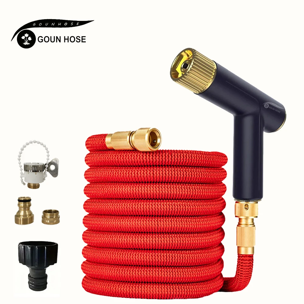 

Garden Watering Hose, High-Pressure Car Washing Water Gun, Flexible And Extendable Rubber Hose With Adjustable Nozzle GOUN HOSE