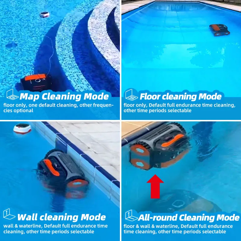Picture 6: Smart Automatic Underwater Robotic Vacuum Cleaner Pool Cleaning High Quality Eco-Friendly High Efficiency Long Handle 400-Min