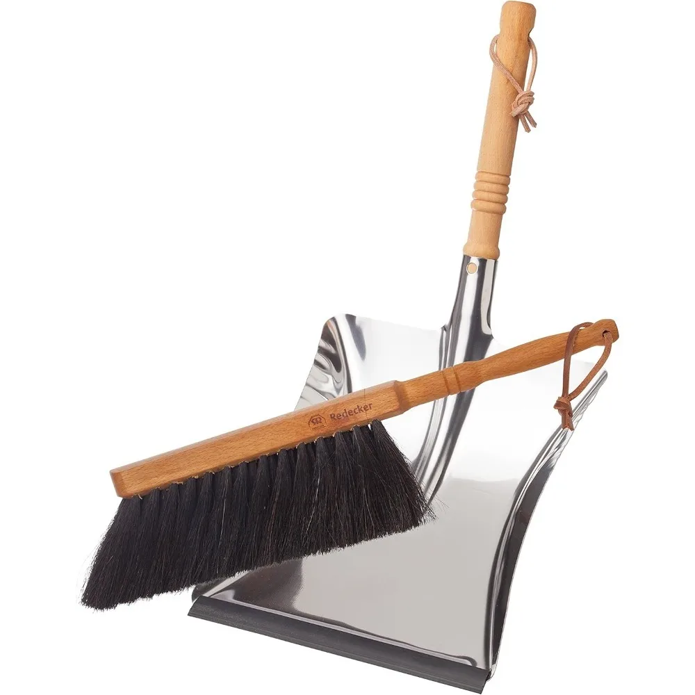 

Horsehair Fiber Hand Brush and Dust Pan Set, Heavy Duty Broom and Dustpan Combo for Home and Outdoor