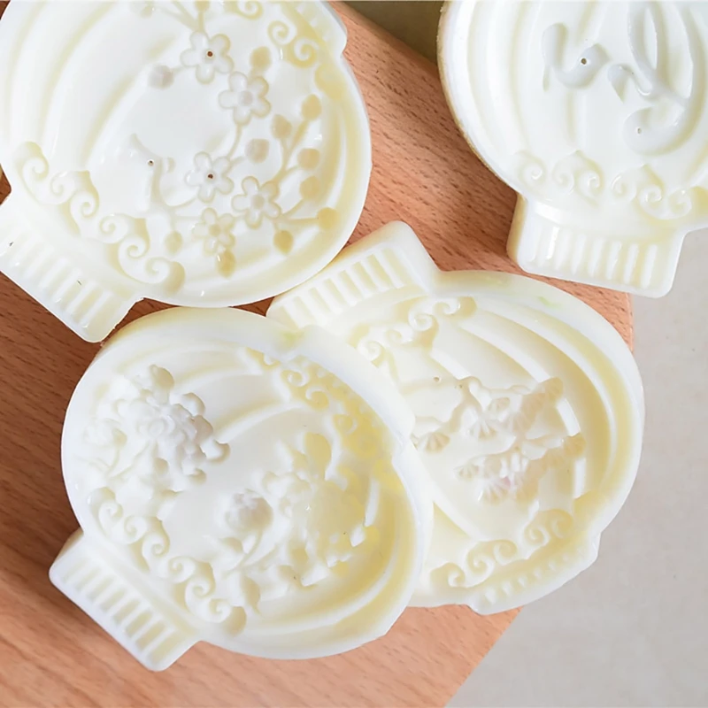 Moon Cake Mould Hand Pressure Cookies Cutter Smooth Exquisite Pattern Lantern