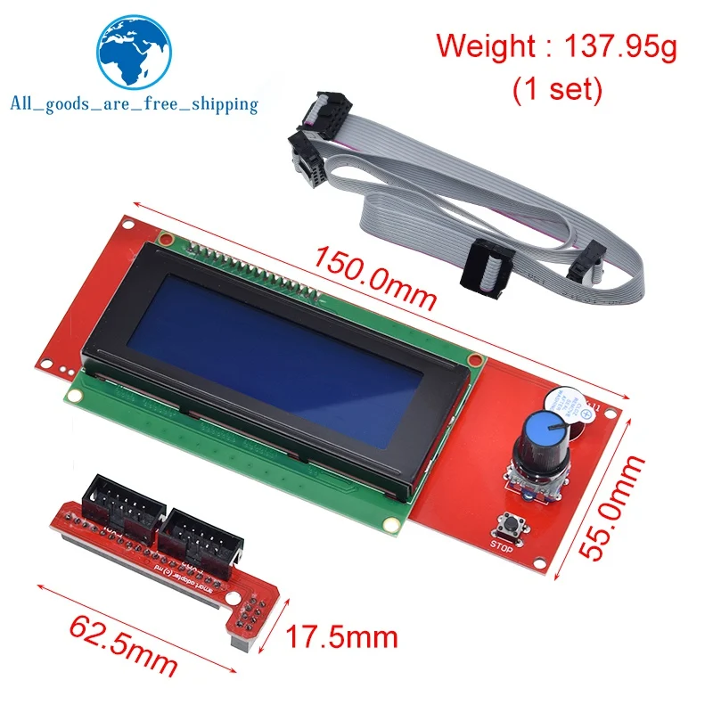 TZT-Contrôleur LCD pour imprimante 3D, fente pour carte SD, rampes 2004, écran Reprap, 1.4