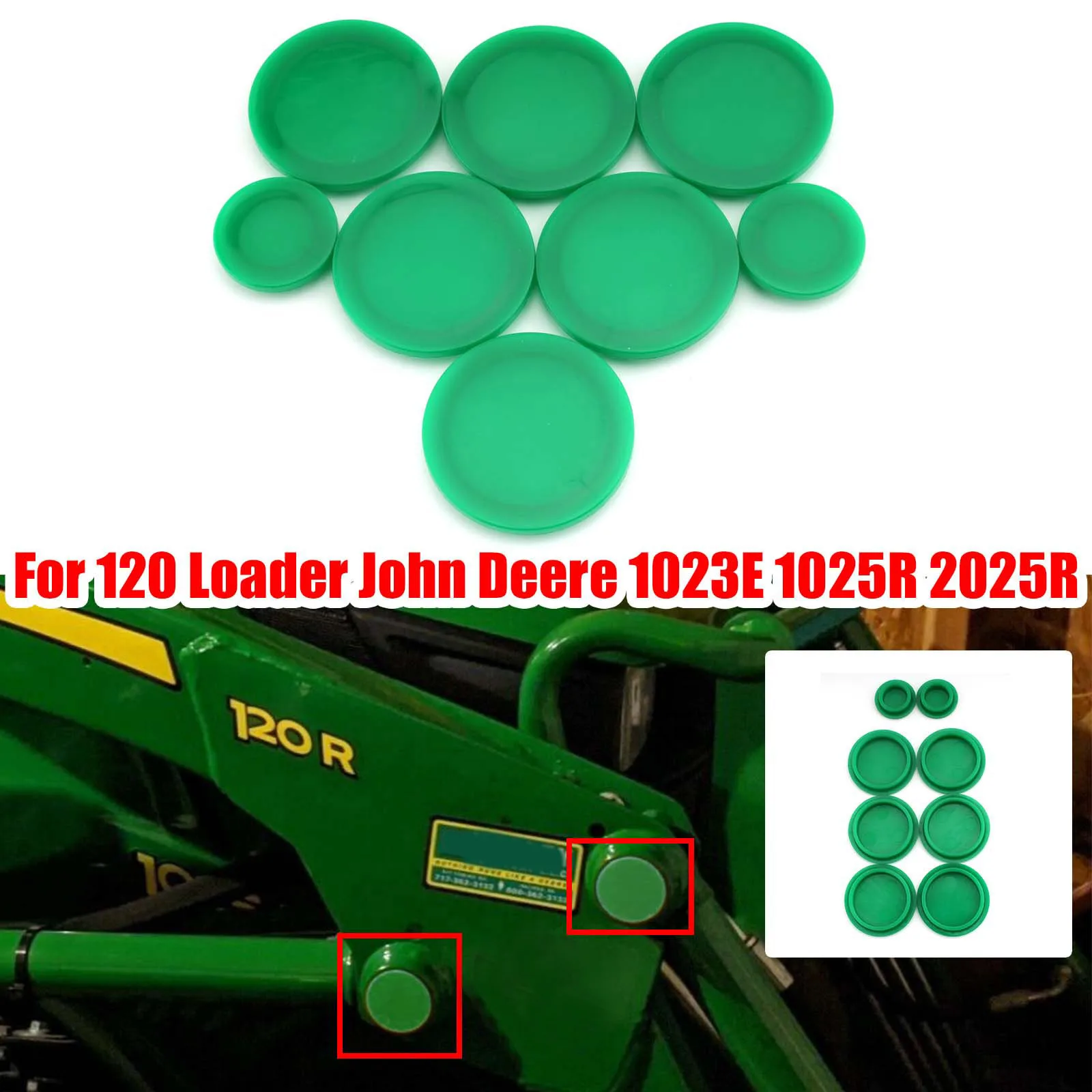 8pcs Compact Tractor Grease Caps Fairing Body Bolts Cap Cover Kit For John Deere 1023E 1025R 2025R Tractor 120 Decor Accessories