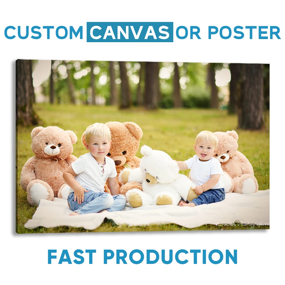 Personalized Waterproof Painting Custom Family Photos Printing Wall Art Canvas Paintings Poster Gifts For Home Decor Pictures