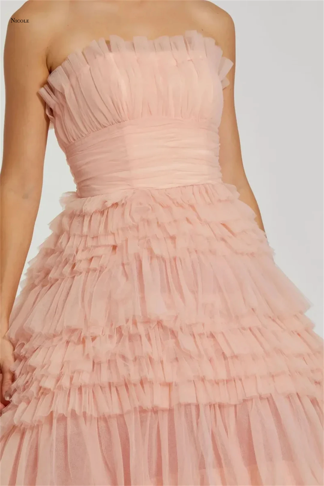 Nicole Eleganckie Sukienki na Bal Maturalny Luksusowa Suknia Wieczorowa 2025 Linia A Bez Ramiączek Eleganckie Sukienki Damskie na Specjalne Okazje Szyte na Miarę