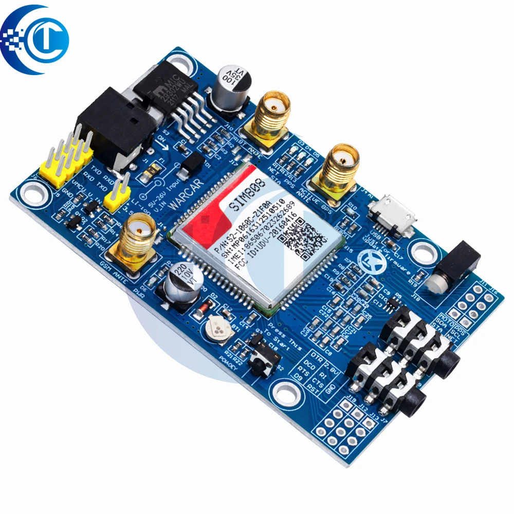 บอร์ดพัฒนา GSM GPRS GPS รุ่น SIM808 แทน SIM908 พร้อมเสาอากาศ GPS แบบ IPX SMA สำหรับ Raspberry Pi และ Arduino