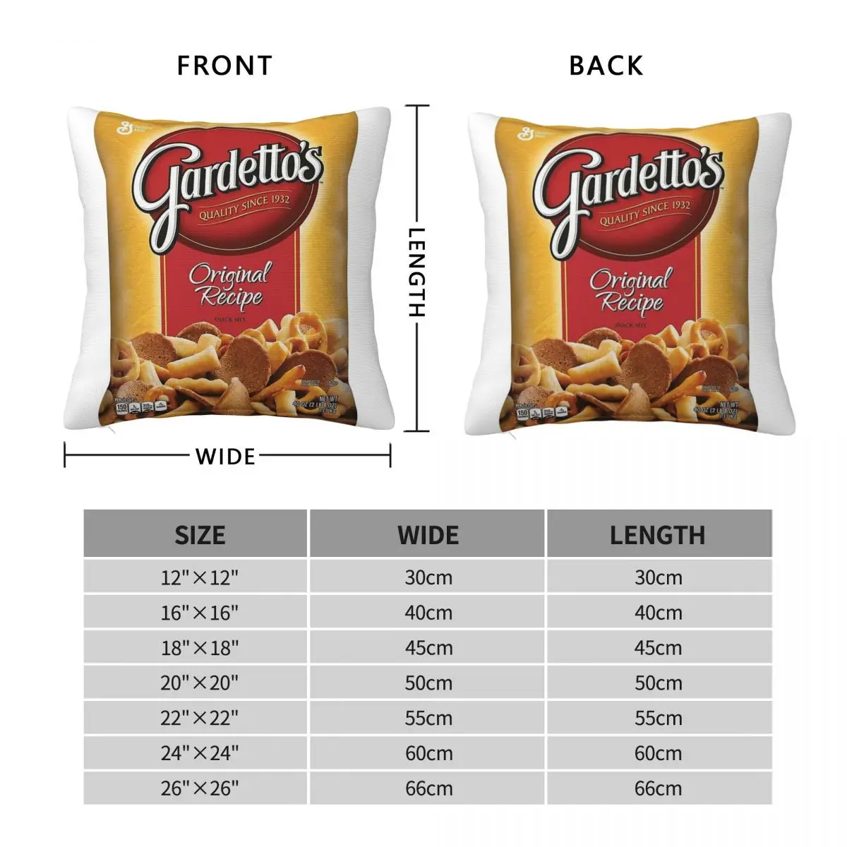 Gardetto's Snack Square Pillowcase Polyester Linen Velvet Printed Zip Decor Sofa Cushion Cover