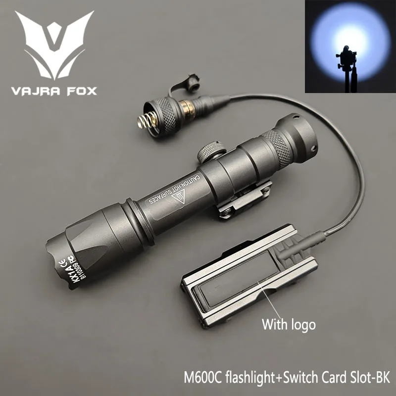 Airsoft Tactical M600C M300C Flashlight M600 M300 Scout Light Hunting Weapon light With 20MM Pocket Panel Slot+Cable Clip 2PCS