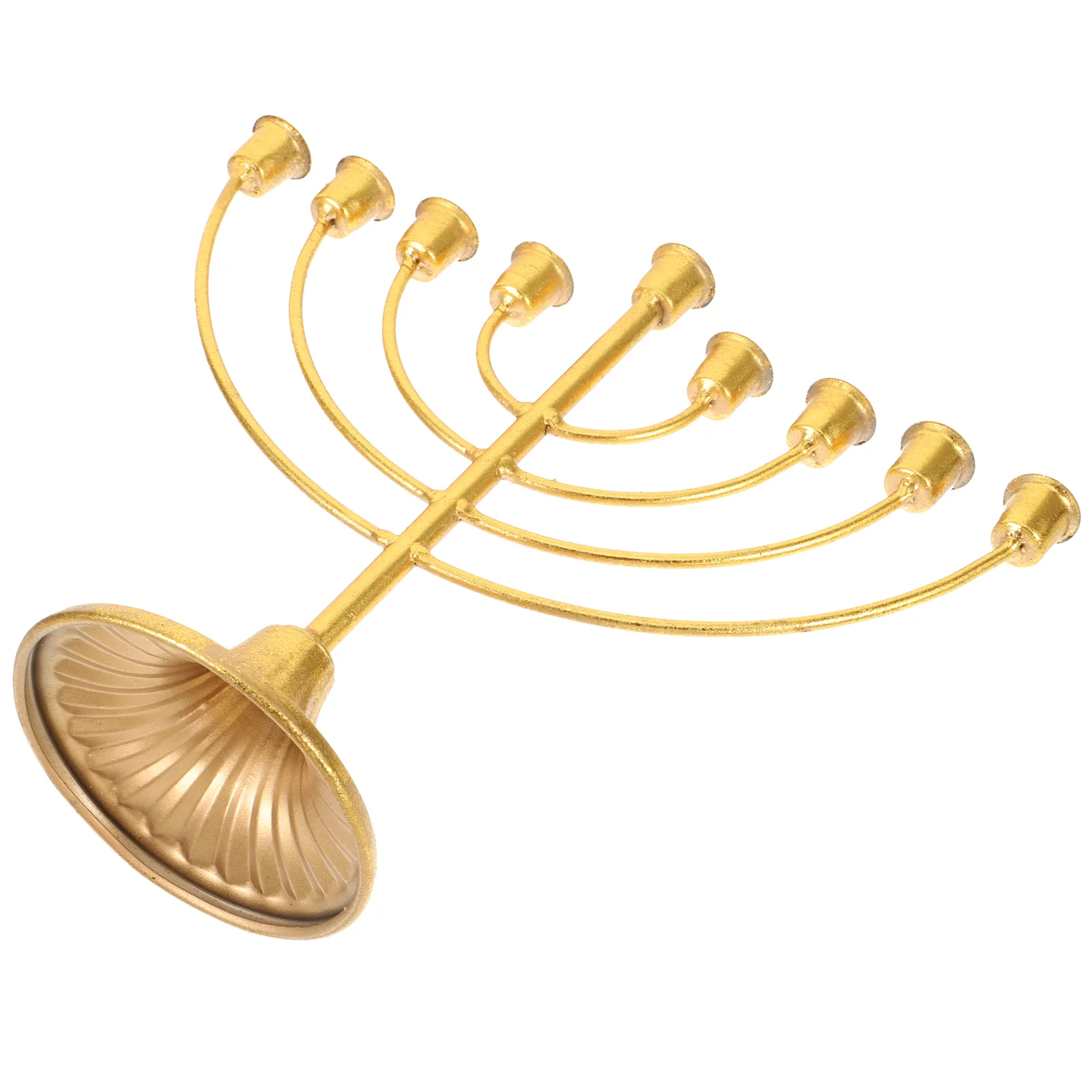 

Candles Hanukkah Menorah Holder 9-holes Ornament Metal Candlestick Decor Vintage Jewish Golden Candlesticks Ornaments