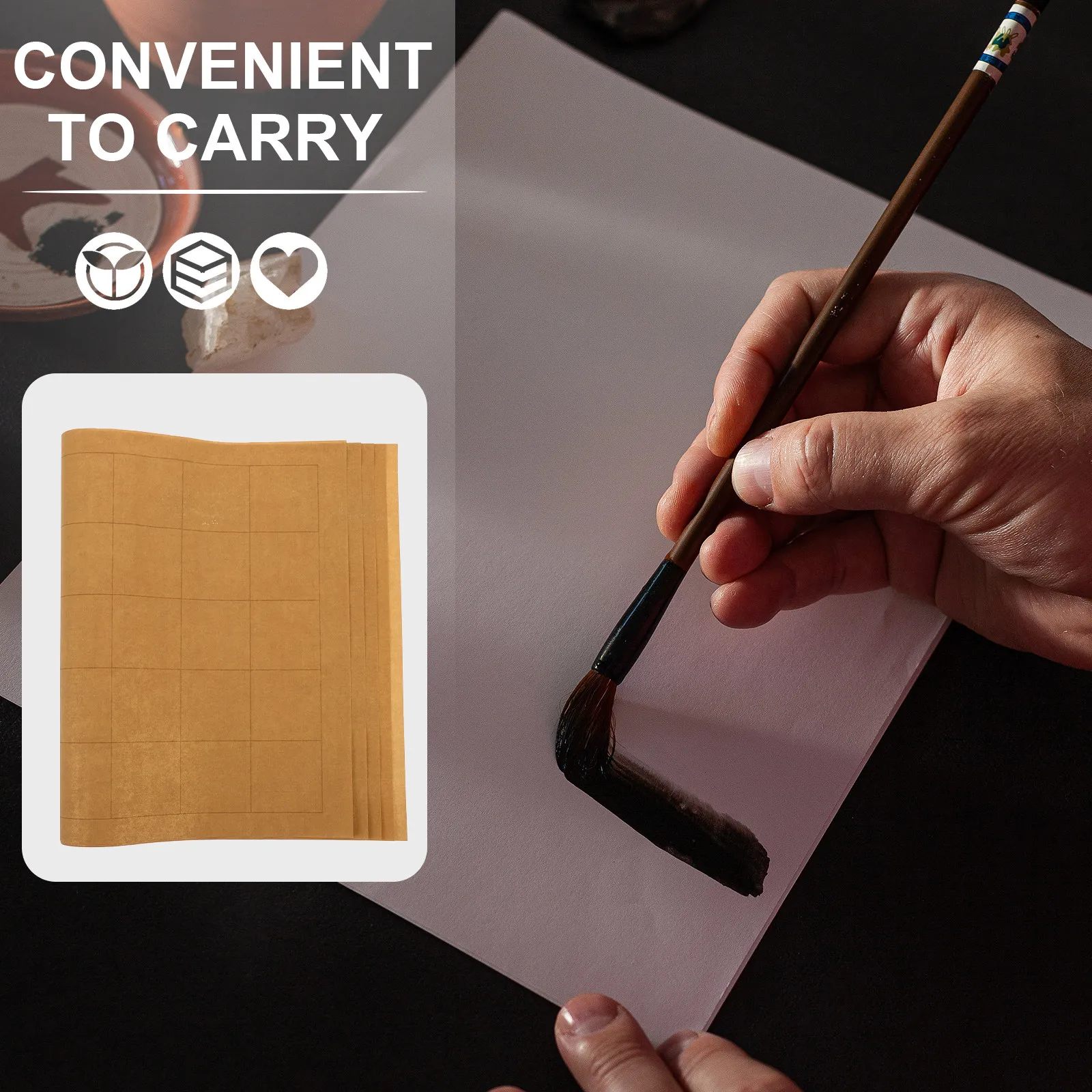 5Sheets Calligraphy Specialty Paper Chinese Xuan Paper for Practice Gridded Writing Sheets for Calligraphy Art