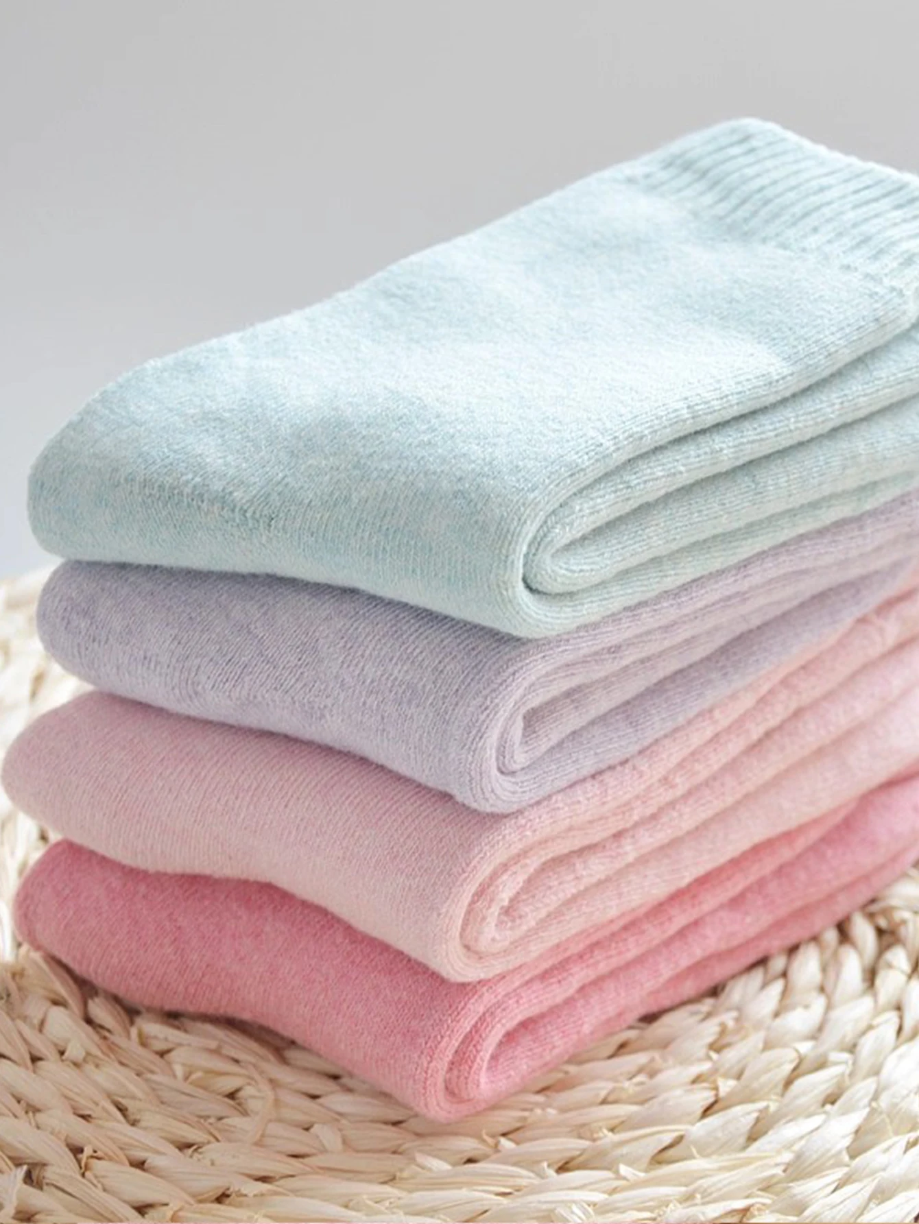 

5 Pairs Women Autumn Winter Thick Warm Mid Tube Socks Solid Color Suitable Outdoor Leisure Sports Soft Comfortable Floor Socks