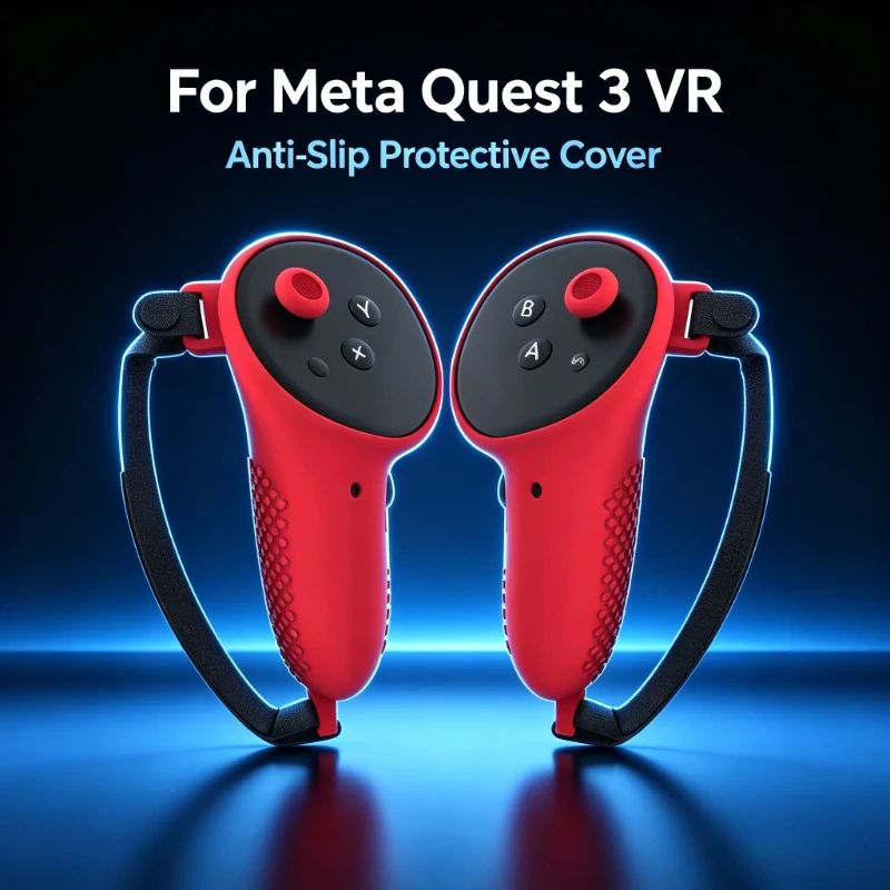 For Meta Quest 3 VR Controller Silicone Case Full Protective Anti‑Slip Anti‑Scratch Handle Grip Shell Game VR Accessory