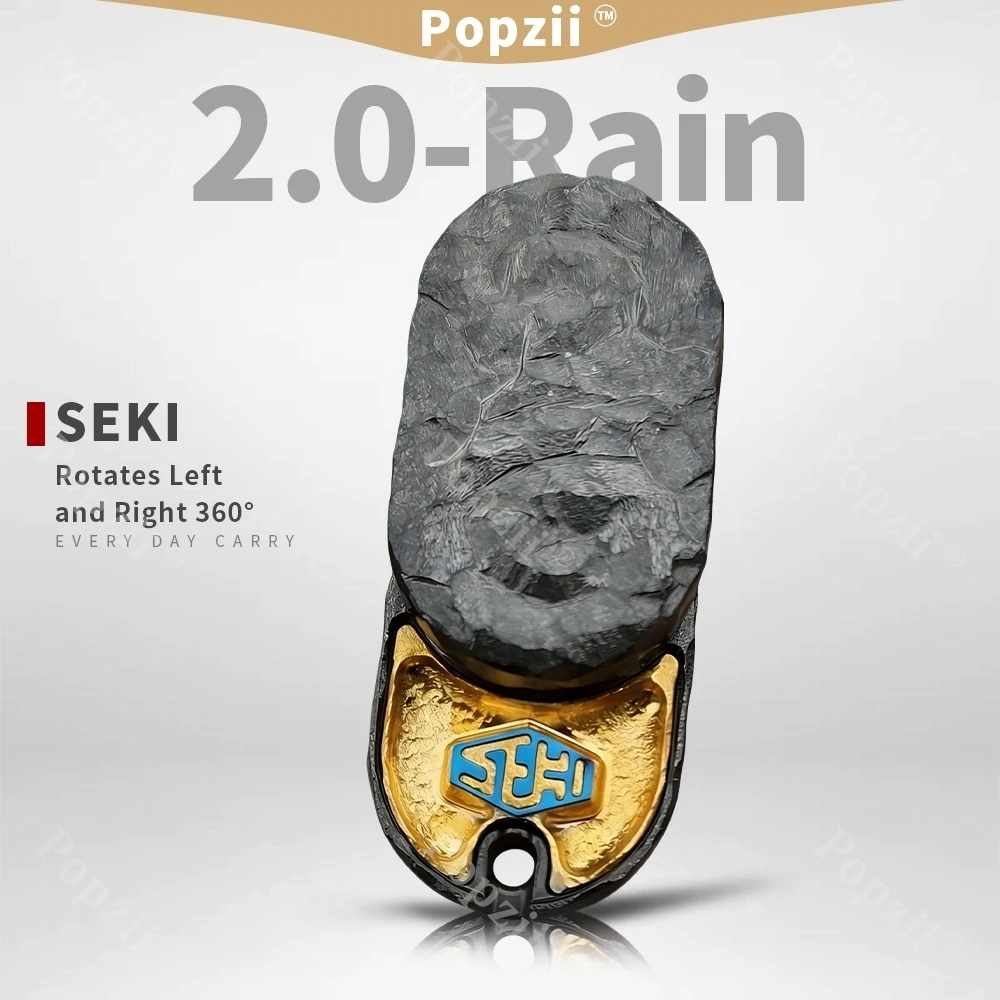 Seki Rain DIY Hand Carved Stainless Steel Mechanical Push Slider Fidgeting Toys Rotates Left And Right 360° Decompression Toy