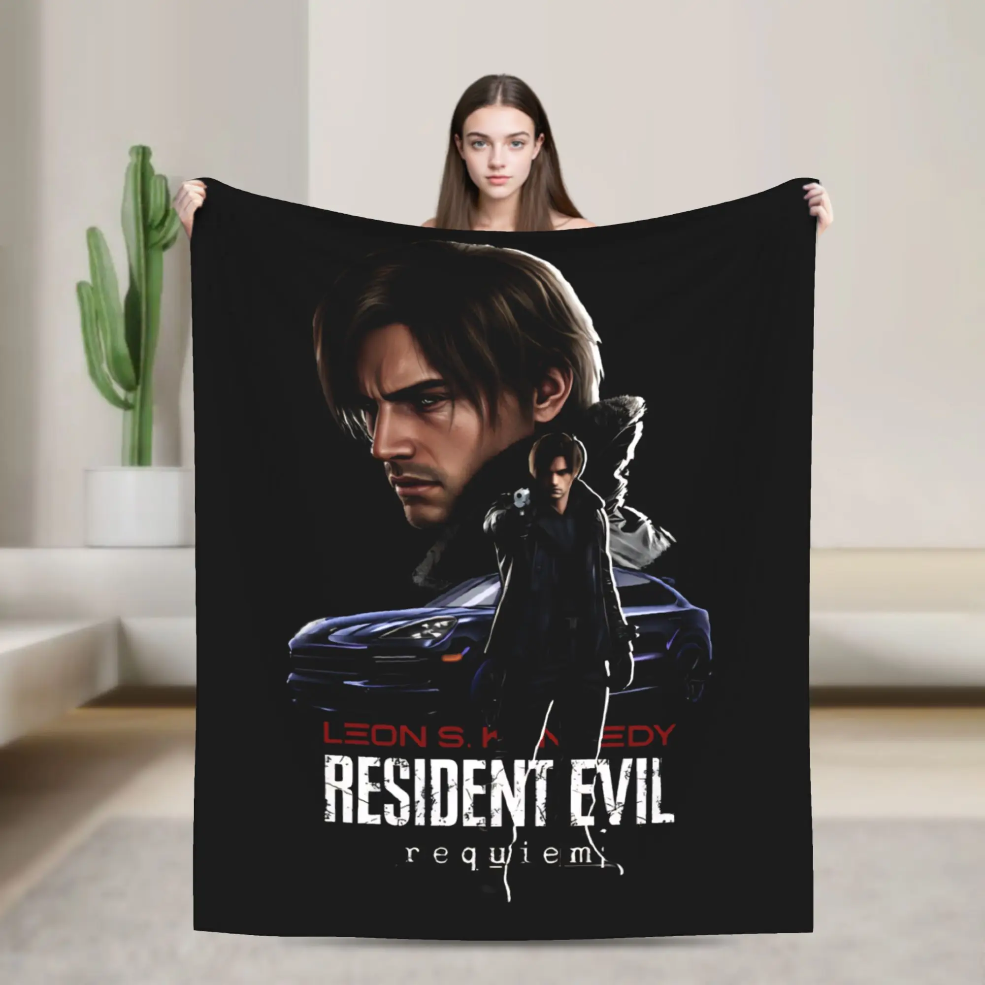 Leon The Chad Kennedy - Resident Evil Requiem Flannel Blanket Winter  Super Soft Throw Blanket for Bedspread Sofa Bed Cover