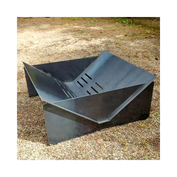 Custom Size Outdoor Camping Corten Steel Metal Brazier Fire Pit Backyard Patio Garden Stove Wood Burning Fire Pit
