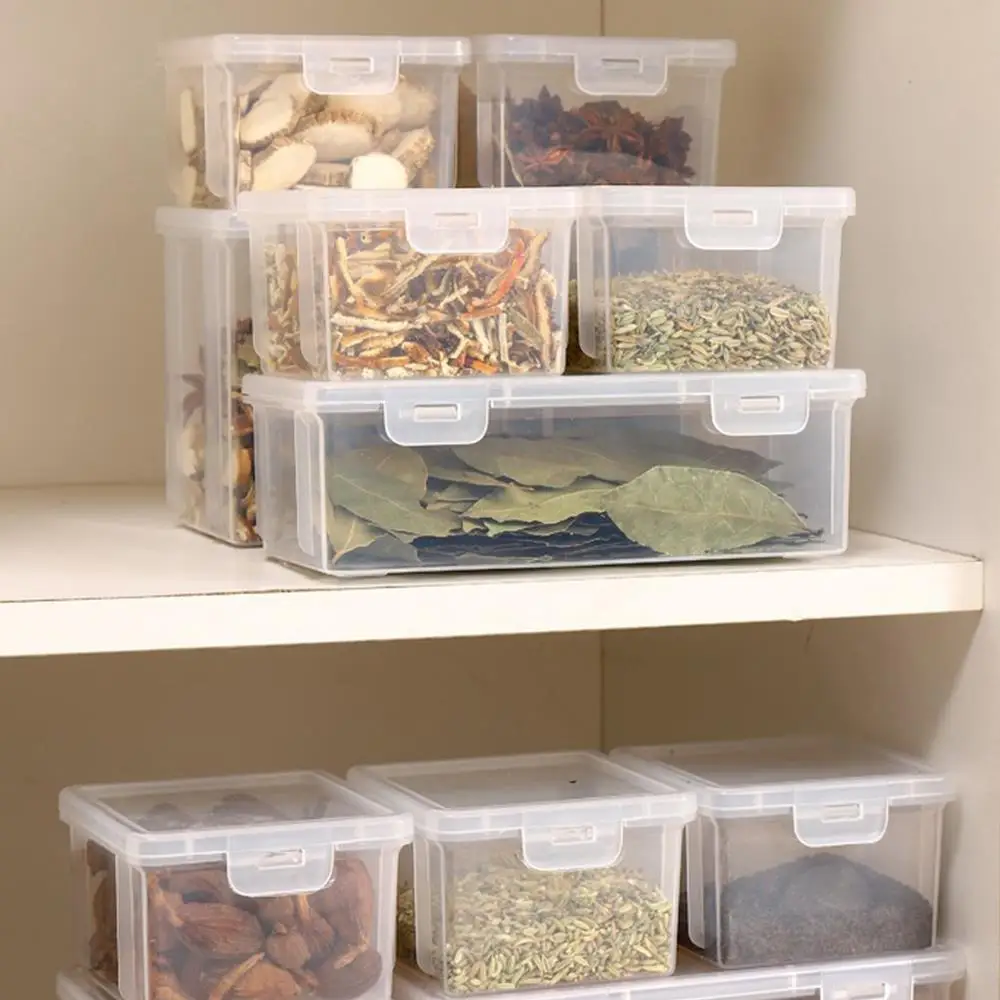 กล่องปรุงรส Sub บรรจุภัณฑ์กล่องเก็บเครื่องเทศปิดผนึกโปร่งใสจัดเก็บอุปกรณ์ครัว Home Decor ประหยัดพื้นที่