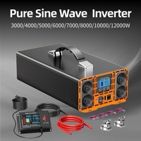 Pure Sine Wave Power Inverter 3000W-12000W 12V/24V to 220V | LCD & Wired Remote | Solar System, RV, Home Backup