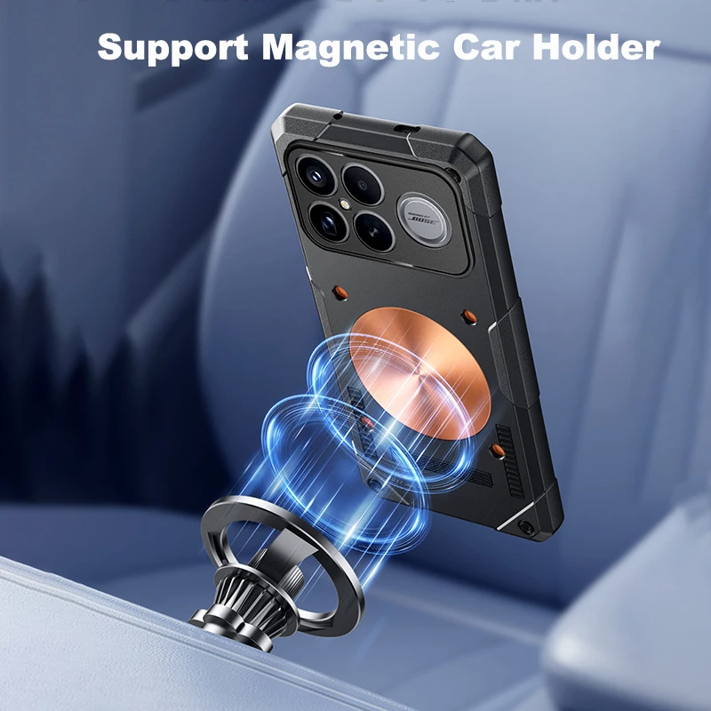 Gamingowe etui odprowadzające ciepło do POCO F9 F8 F7 Ultra F8 F6 Pro, pokrowiec z miedzią magnetyczną do magnetycznego uchwytu samochodowego, miękka, wstrząsoodporna obudowa. — zdjęcie produktu 4
