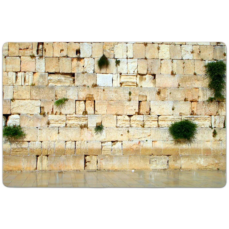 The West Wall Of The Second Temple Courtyard In Jerusalem Non Slip Flannel Floor Rugs By Ho Me Lili