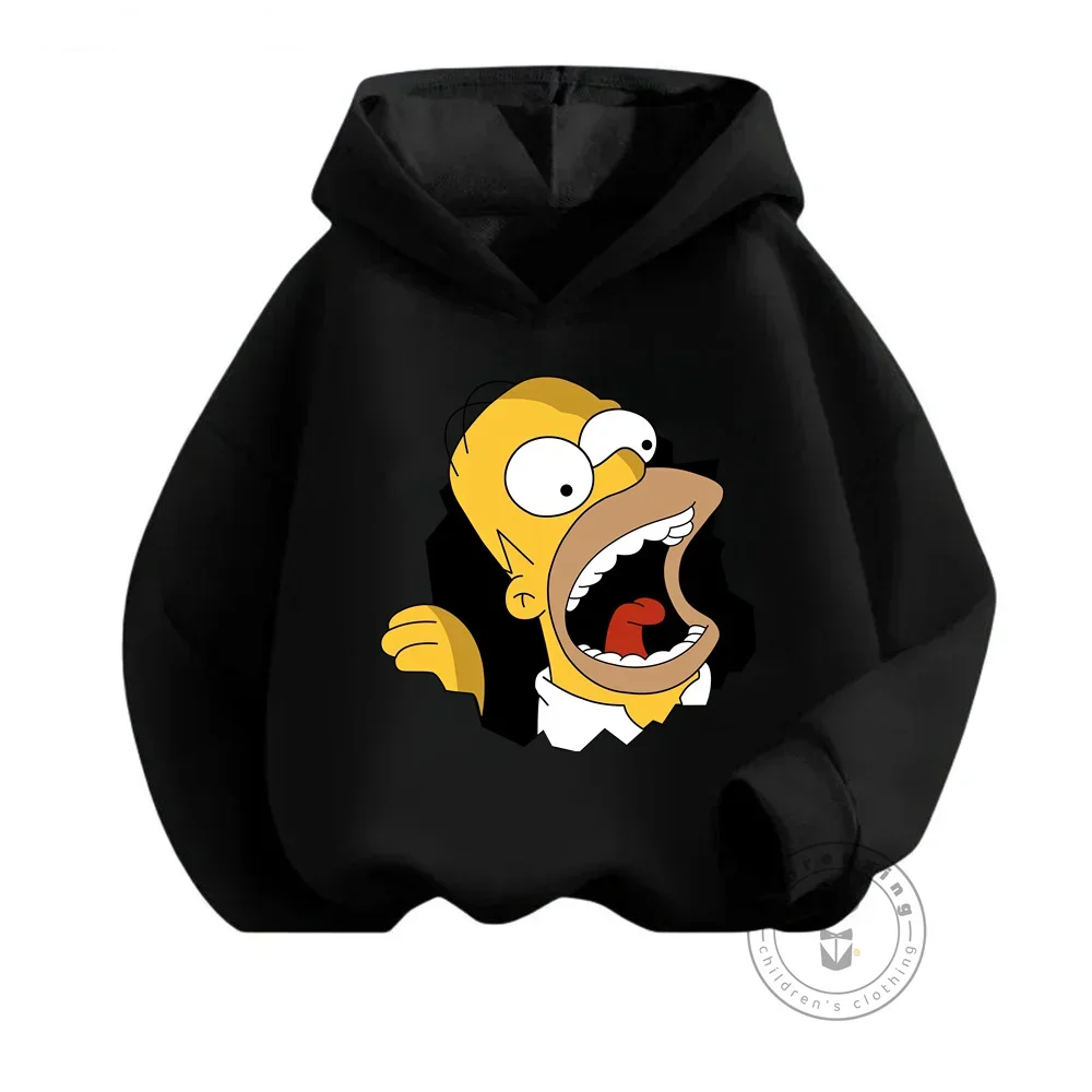 Kawaii Cute The Simpsons Hoodie Girls Boys Anime Cartoons Casual Clothes Fashion Unisex Streetwear Kids Tops New Fall 2024