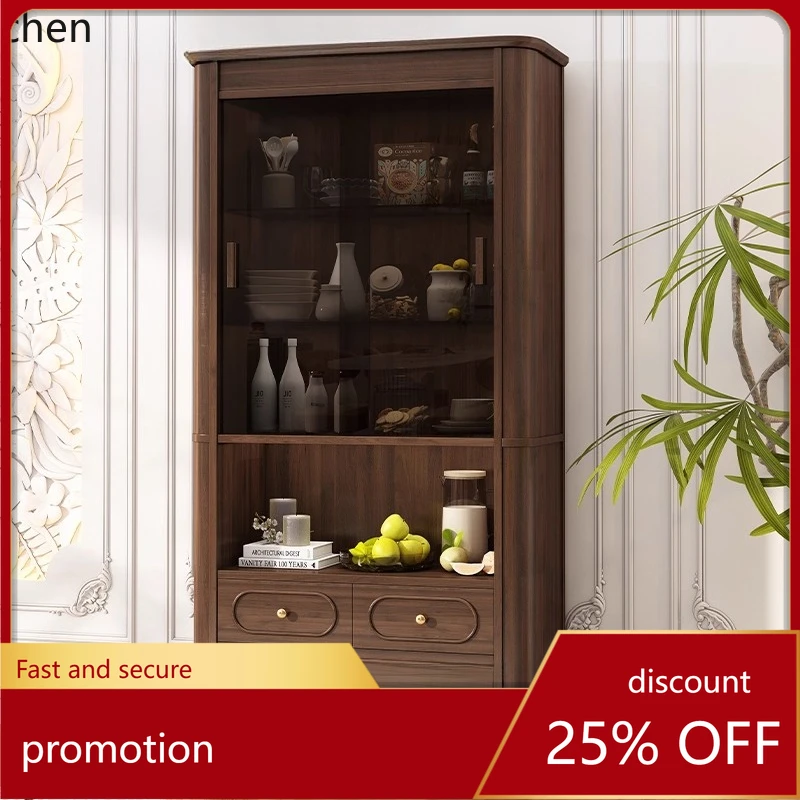 

Винтажная книжная полка из цельного дерева CZ во французском стиле, витрина со стеклянной дверью, шкаф в стиле середины века из черного ореха