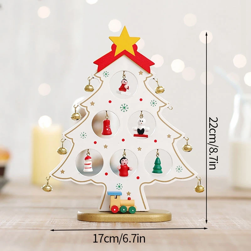 ミニ木製クリスマスツリーデコレーション、デスクトップオーナメント