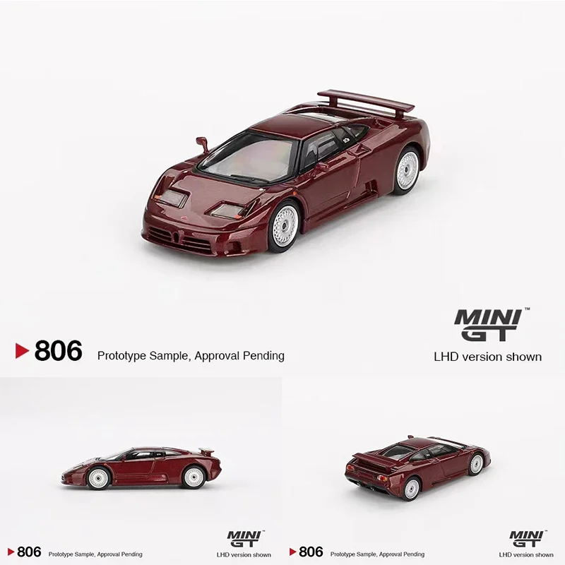 In stock MINIGT 806 1:64 EB110 GT Dark Red Metallic Diecast Model Collection Toys